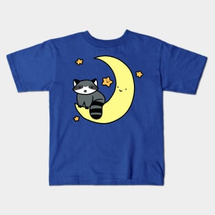 Crescent Moon Raccoon Kids T-Shirt